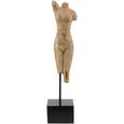 Skulptur Asha in Natur/Schwarz - Schwarz/Naturfarben, ROMANTIK / LANDHAUS, Holz/Metall (10,5/50/9cm) - MÖMAX modern living