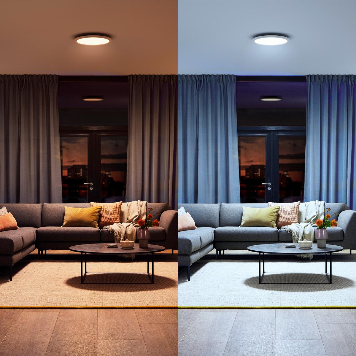 LAMPA SUFITOWA LED 32893800 AURELLE HUE RD - biały, Basics, metal (39,5/39,5/4,7cm) - Philips HUE