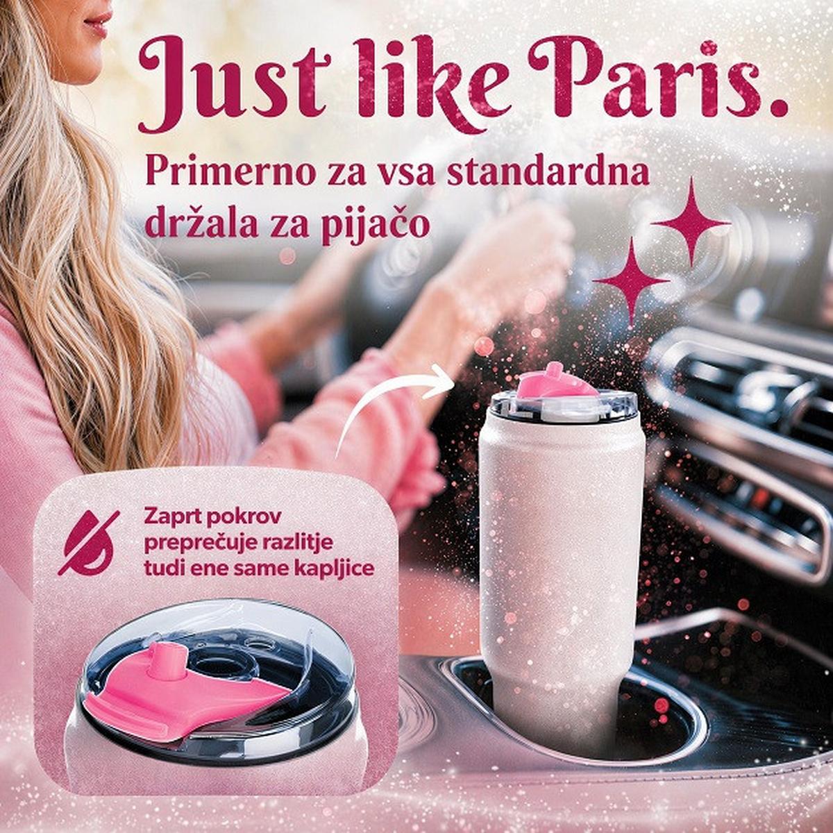 Steklenička Paris Hilton - svetlo roza, Design, kovina (10/15/30cm) - Paris Hilton
