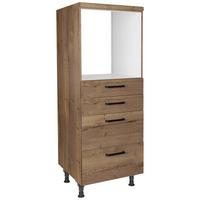 Geräteumbauschrank Structura Eiche dunkel - Eiche dunkel/Schwarz, MODERN, Holzwerkstoff/Metall (60/168/58cm) - Nobilia