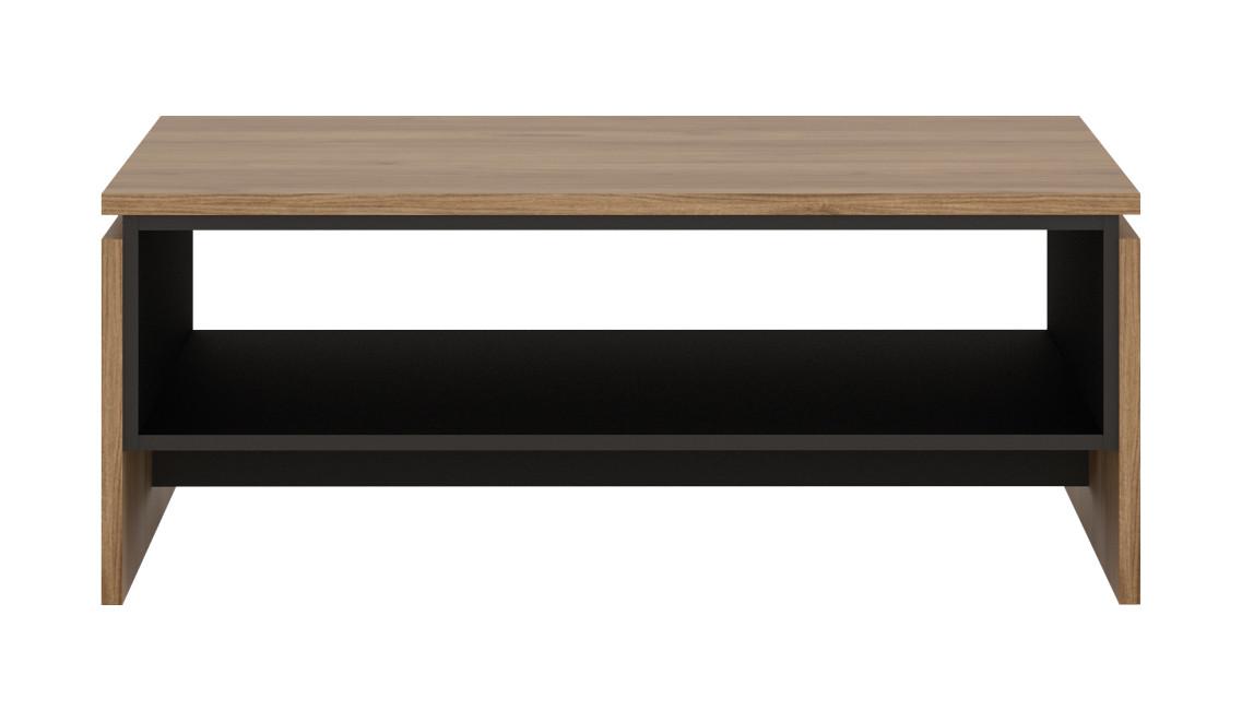 Klubska Miza Brolo, Barva Hrasta - črna/barve hrasta, Moderno, leseni material (106,9/42,8/70cm)