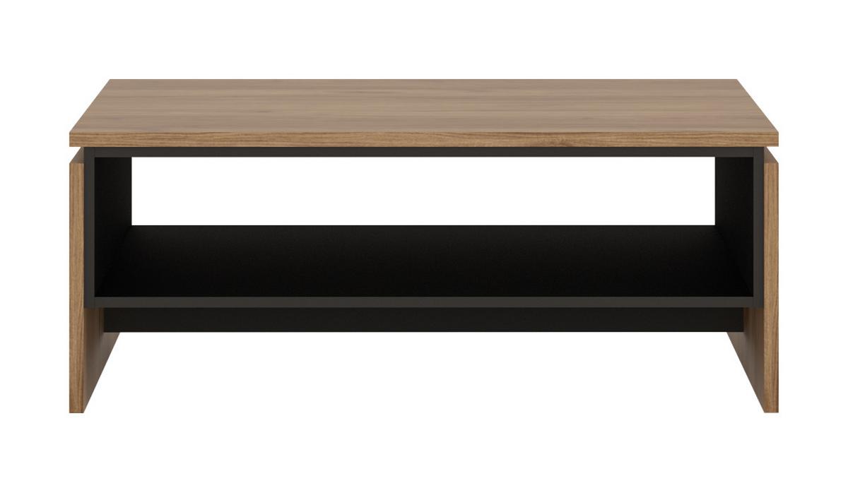 Klubska Miza Brolo, Barva Hrasta - črna/barve hrasta, Moderno, leseni material (106,9/42,8/70cm)