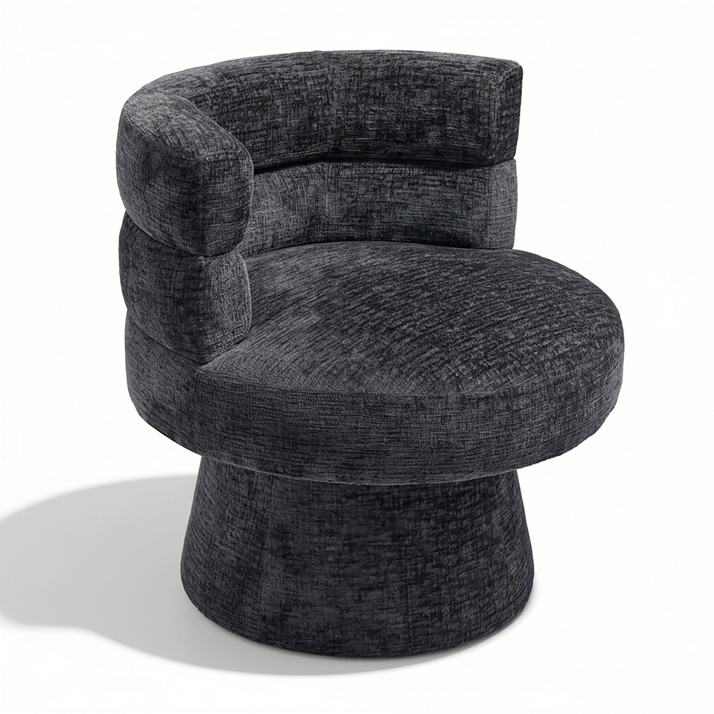 Stuhl Julina Schwarz Chenille Gepolstert - Schwarz, MODERN, Holz/Textil (71/74/72cm) - Bessagi Home