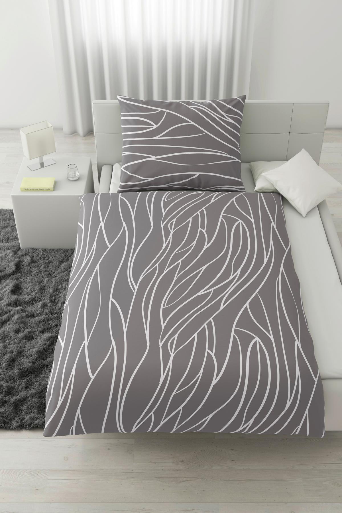 Bettwäsche Juliane Grau ca. 140x200cm - Grau, KONVENTIONELL, Textil (140/200cm) - Mömax