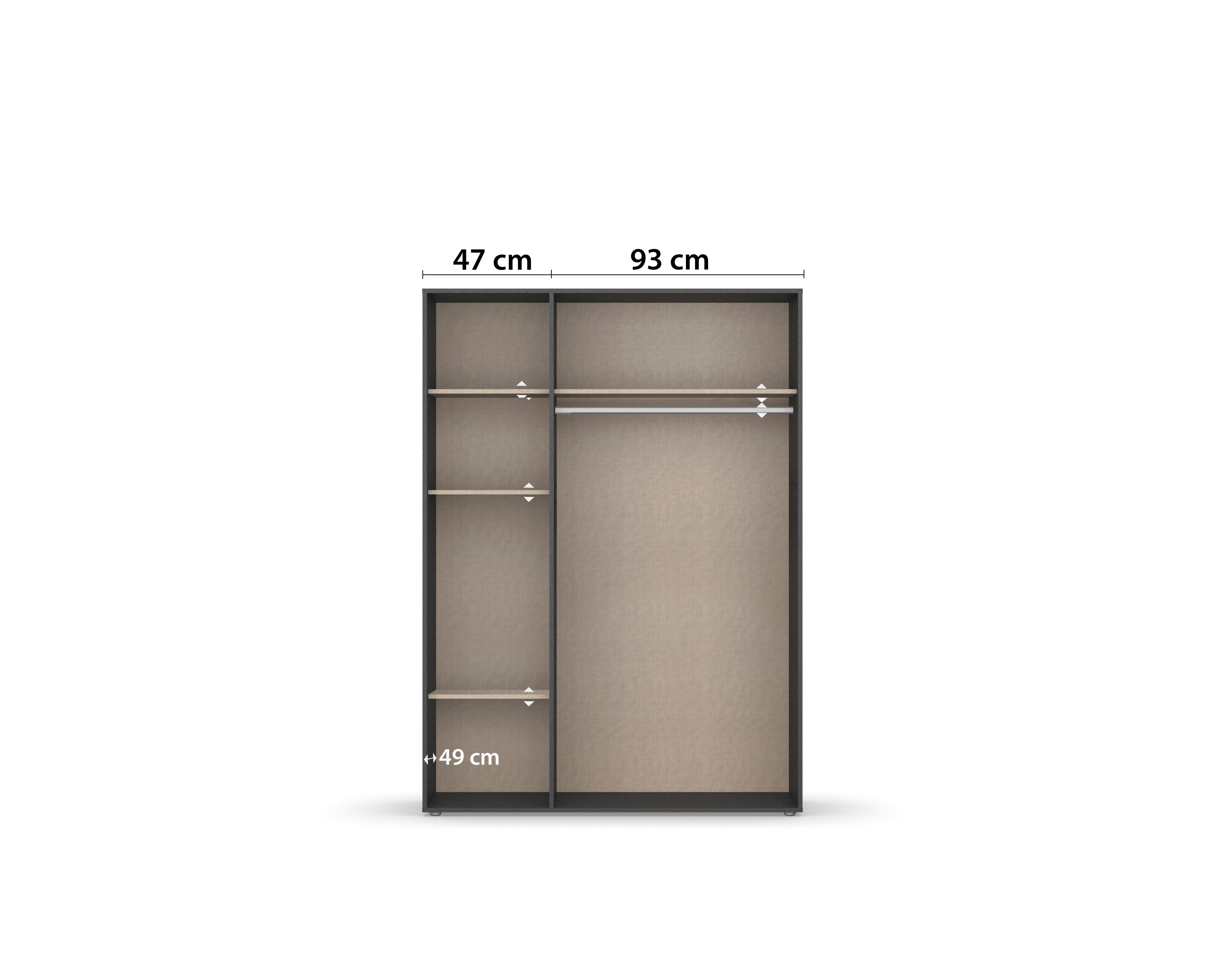 DULAP  USI ROTATIVE VOYAGER - stejar Artisan/gri, Modern, material pe bază de lemn (140/194/53cm) - Modern Living