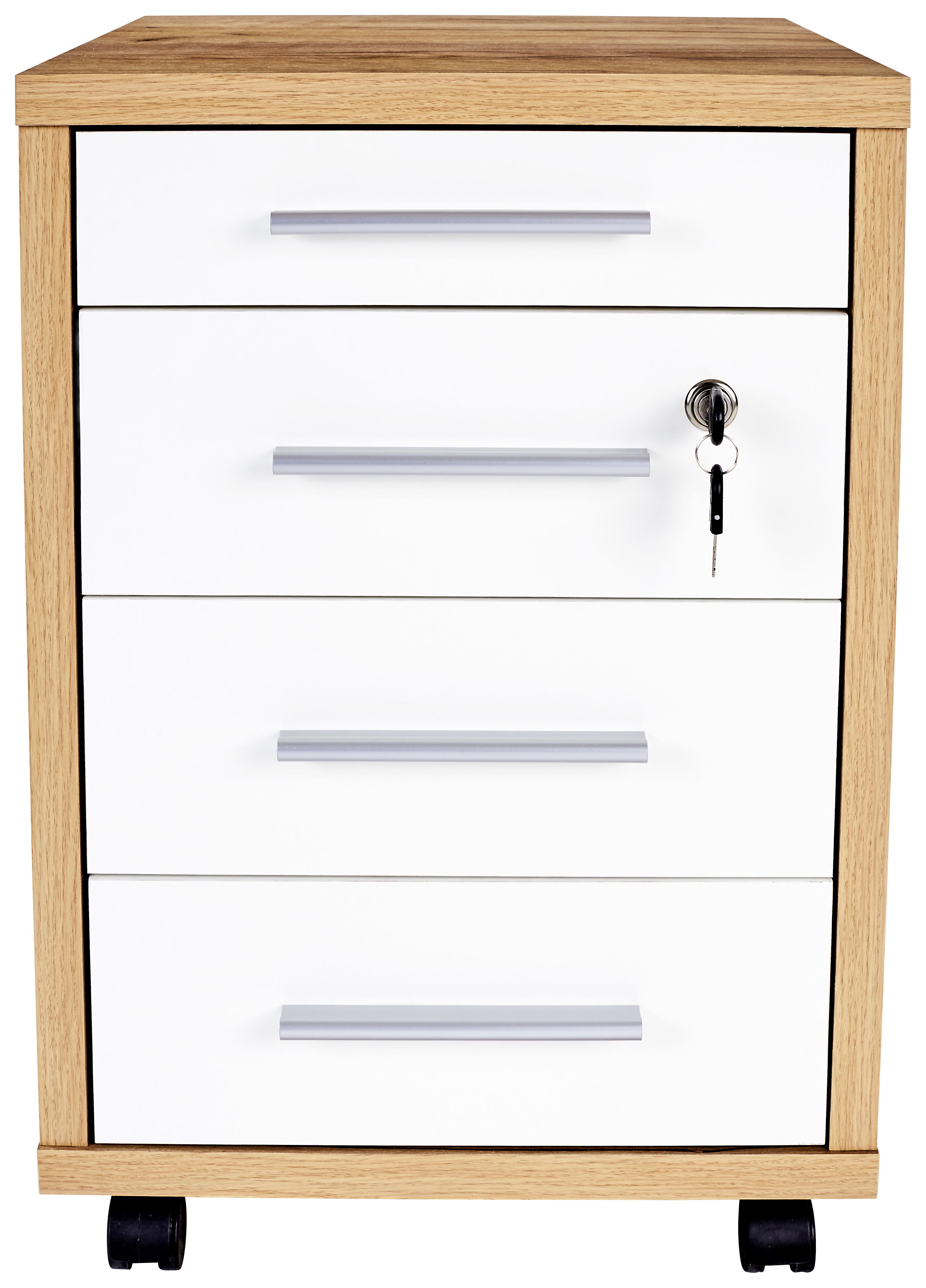 Ladičar Profi - bijela/boje hrasta, Moderno, drvni materijal (43/62/48cm) - Modern Living