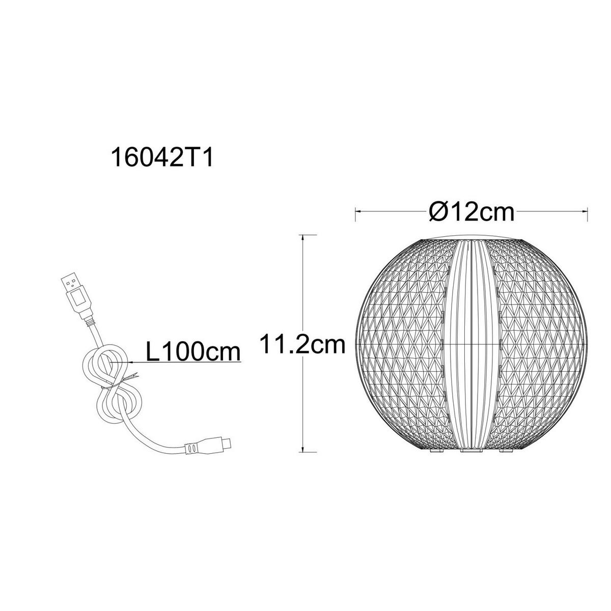 Namizna Svetilka Za Polnjenje 16042t1 - prozorno/prosojno, Konvencionalno, umetna masa (12/11.2cm) - Globo