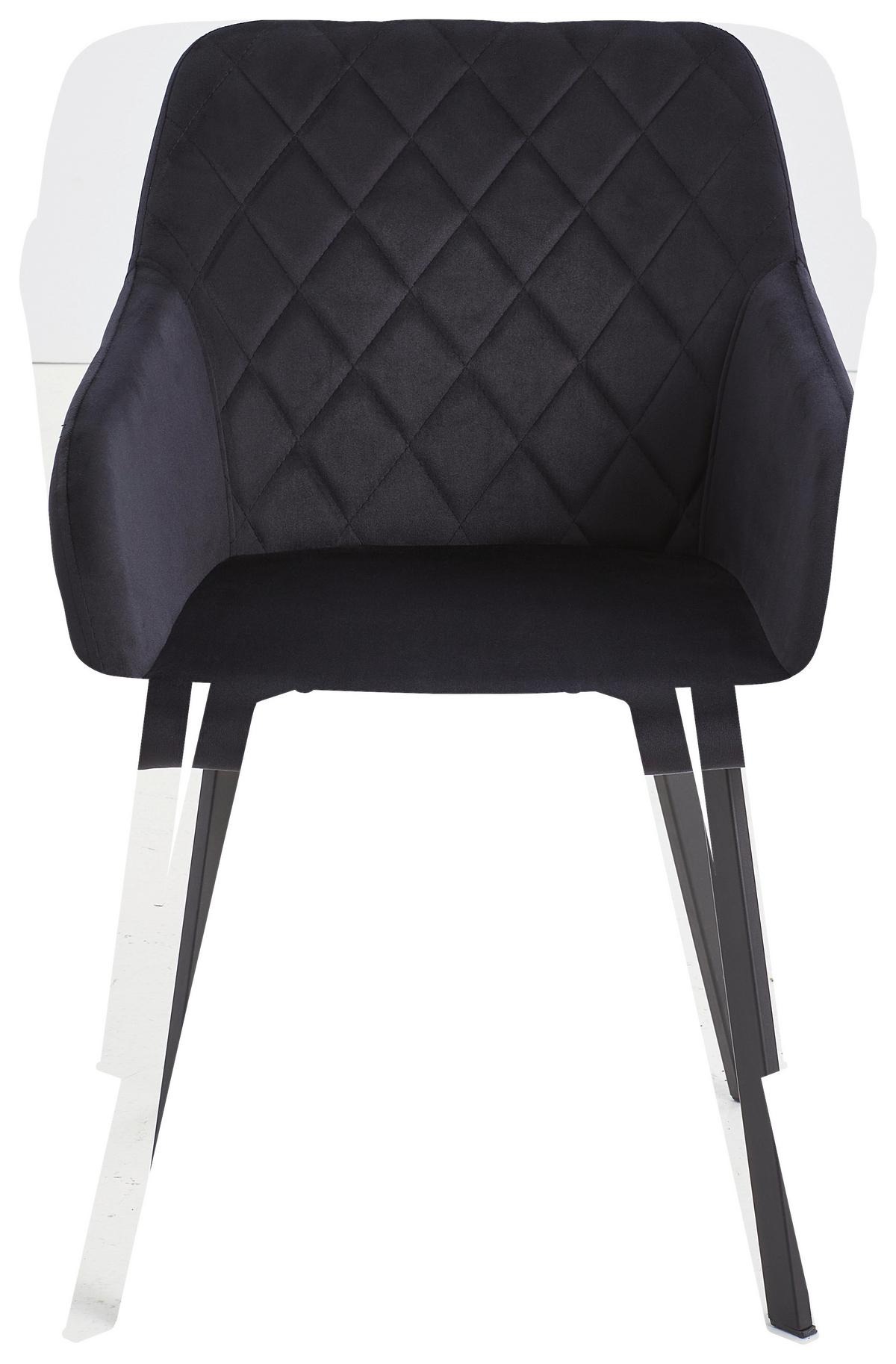 KRZESŁO Z PODŁOKIETNIKAMI LUCY - czarny, Modern, metal/drewno (54/87/64cm) - Livetastic