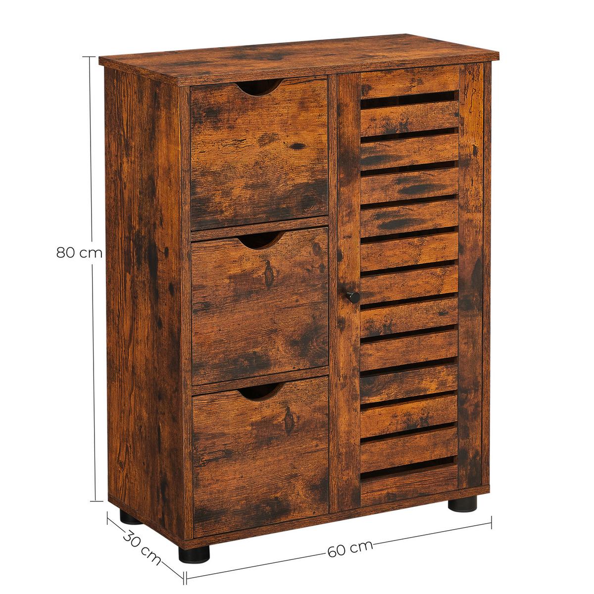 MIDISCHRANK BBK143X01V1 - Schwarz/Braun, Trend, Holzwerkstoff/Kunststoff (60/80/30cm) - MID.YOU