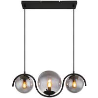 LAMPA WISZĄCA PORRY SCHWARZ - czarny, Basics, metal/szkło (60/20/120cm) - Globo