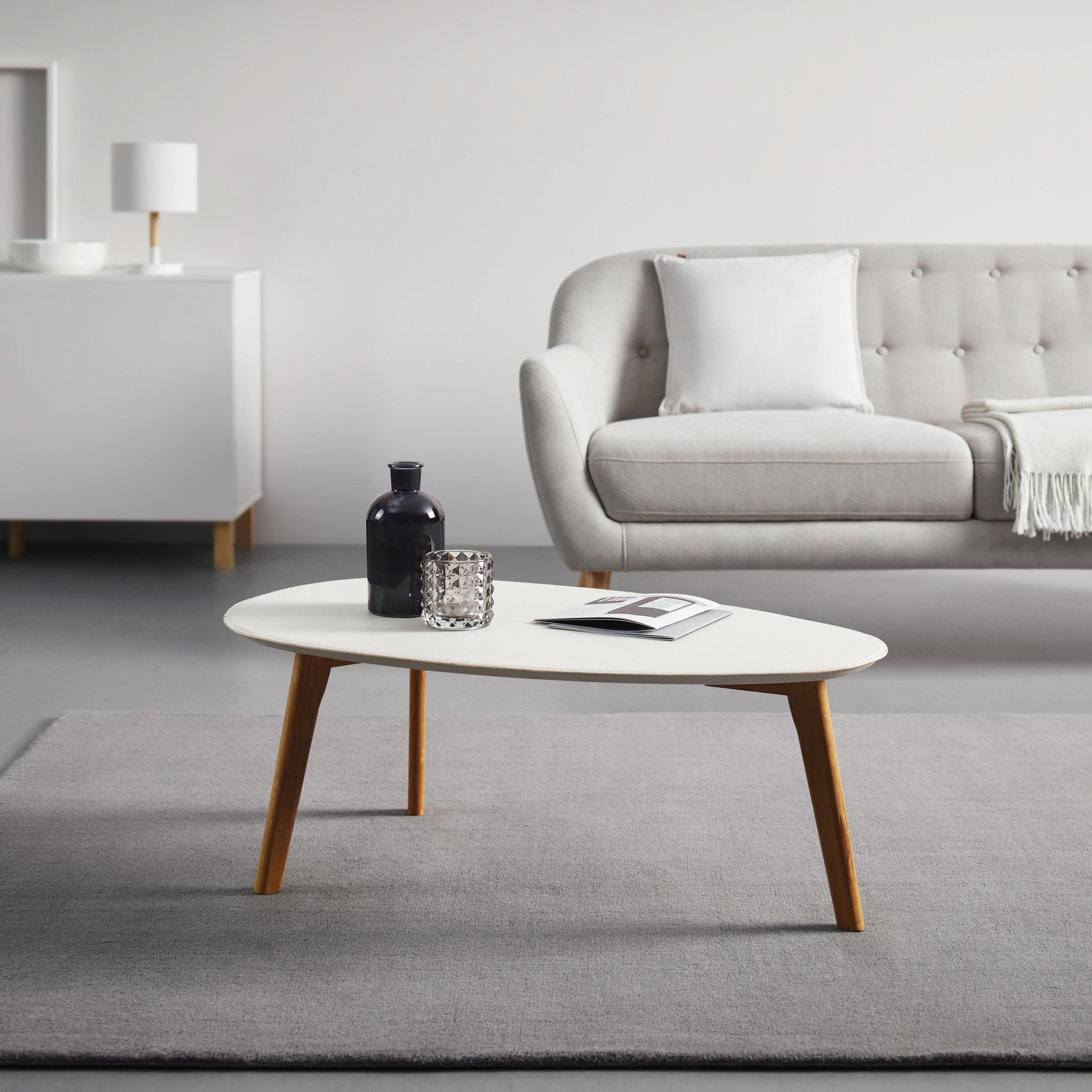 Couchtisch in Weiß/Buchefarben ca.90x49cm 'Twist' - Buchefarben/Weiß, MODERN, Holz/Kunststoff (90/49/34,5cm) - Bessagi Home