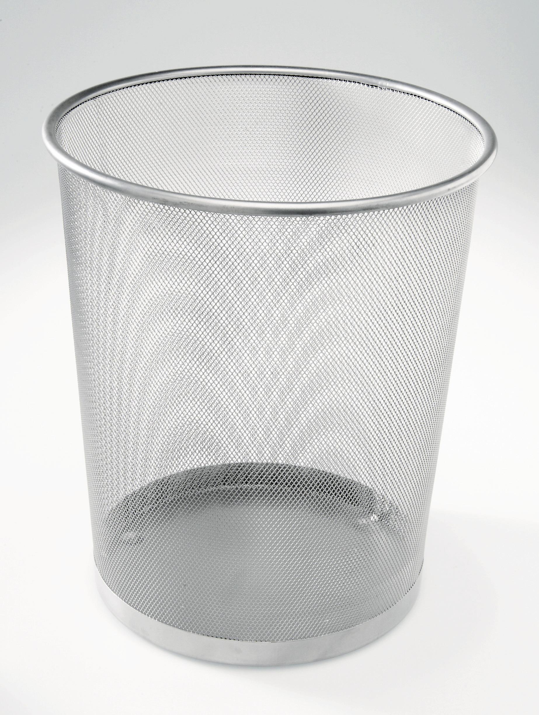 CORBEILLE À PAPIER MESH -SB- - couleur argent, métal (30,5/34,5/29,5cm) - Mömax