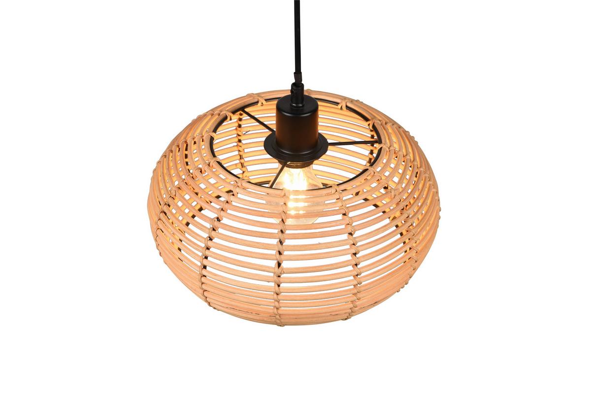 Hängeleuchte Inga Braun/Schwarz max. 40 Watt - Schwarz/Braun, Natur, Holz/Metall (29/150cm) - Trio Leuchten