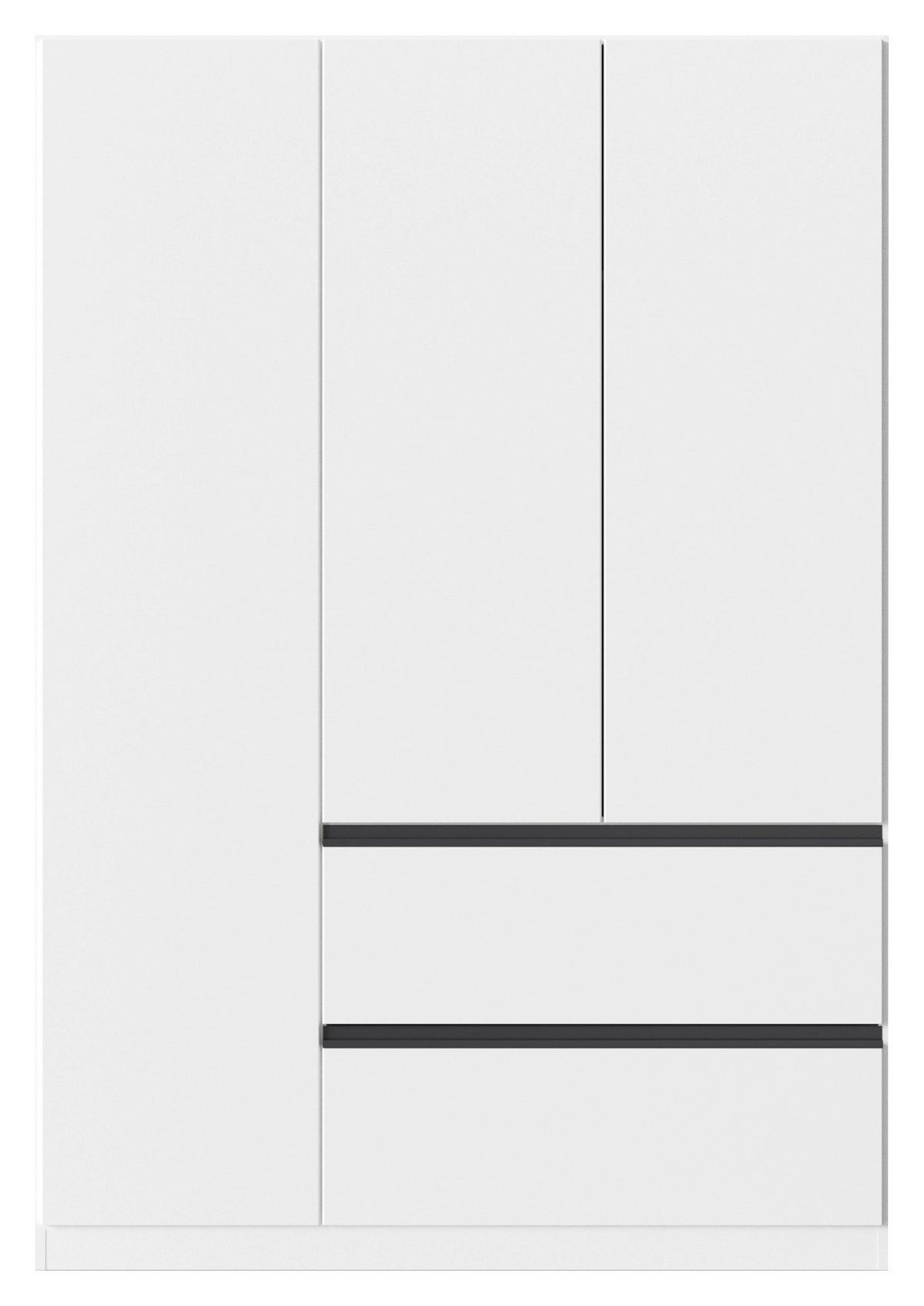 Omara S Klasičnimi Vrati Costa, Bela, Siva - siva/bela, Moderno, leseni material (136/197/54cm) - Rauch Möbel