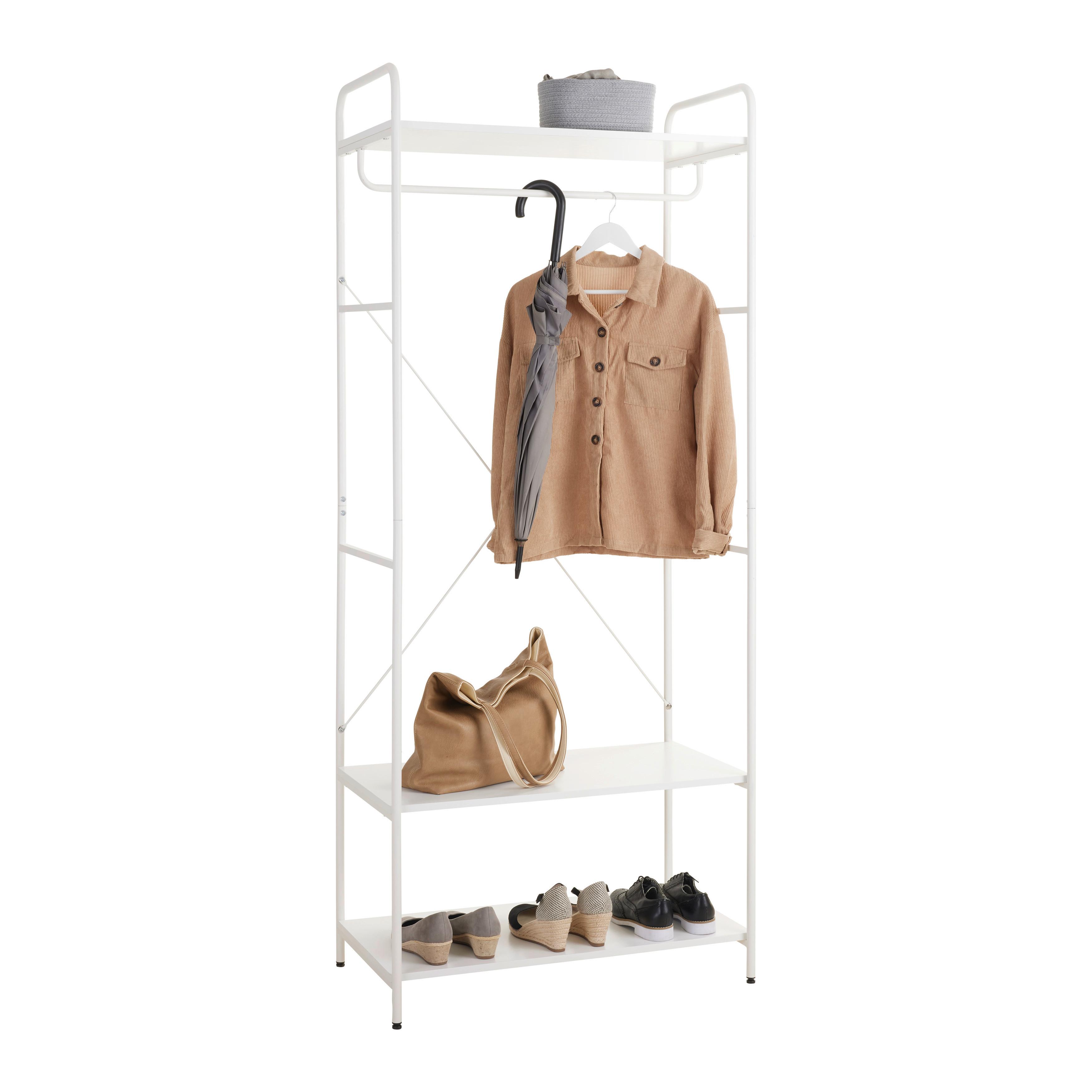 Kleiderständer Roberto Weiß - Weiß, KONVENTIONELL, Holzwerkstoff/Metall (80/190/44cm) - Mömax