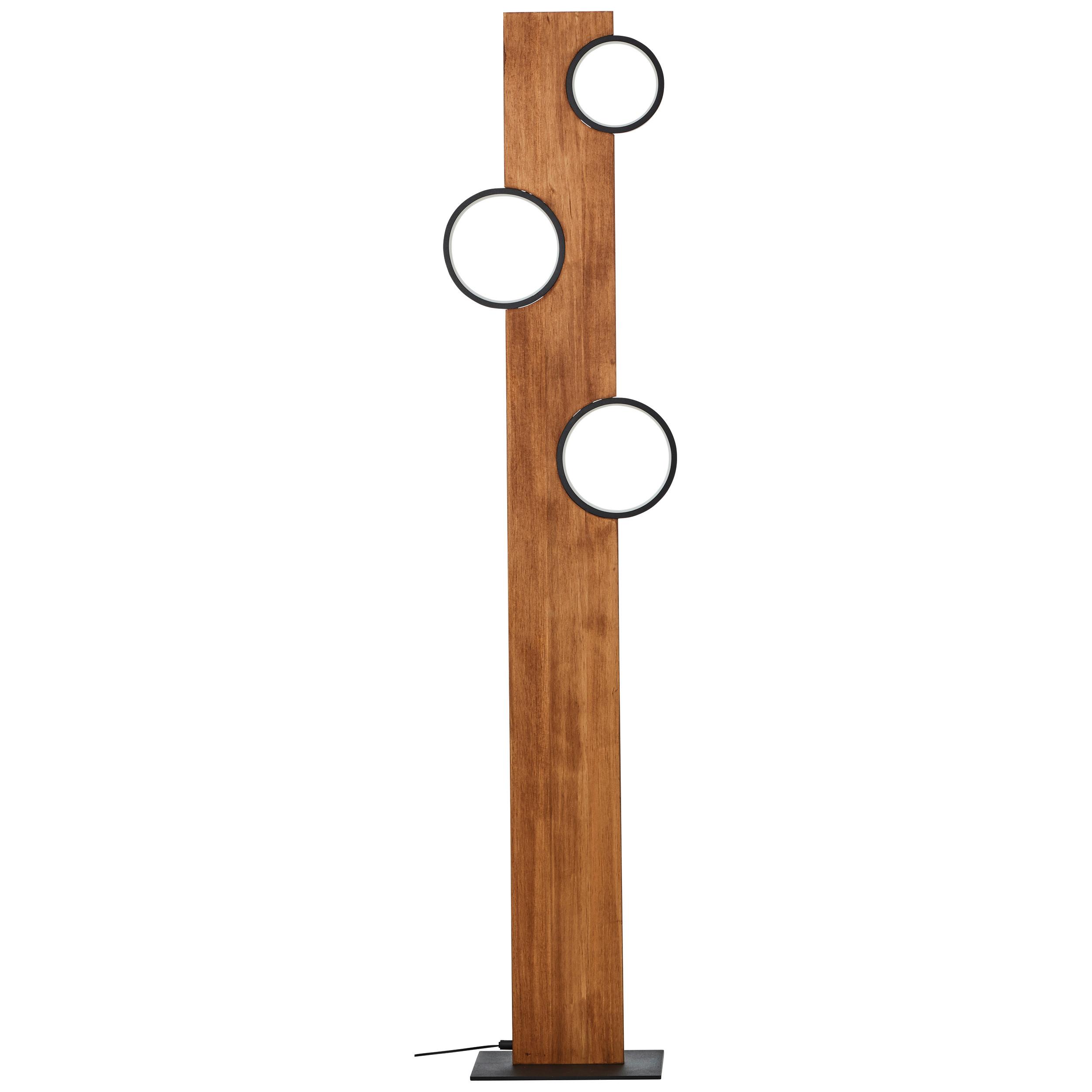 LED-Strahler Cheesy Schwarz/Hellbraun max. 20 Watt - Hellbraun/Schwarz, Natur, Holz/Metall (140,4/31,2/18cm) - Brilliant