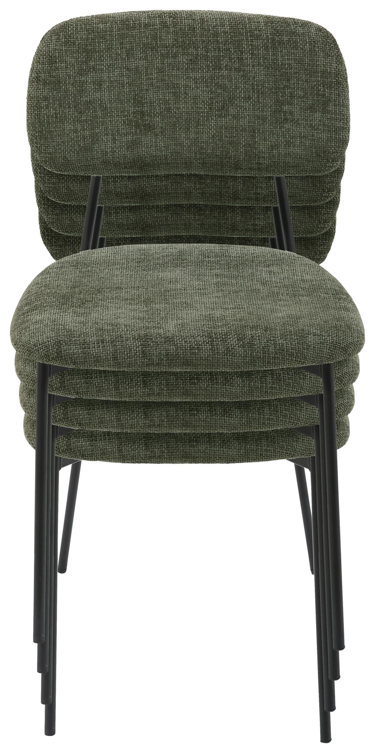 Szék Lara - fekete/zöld, Modern, textil/fém (44/78,5/49cm) - Mömax
