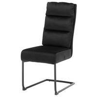 KRZESŁO NA PŁOZIE LAMPANG 2 - czarny, Modern, metal/tkanina (46/98/65cm) - Livetastic