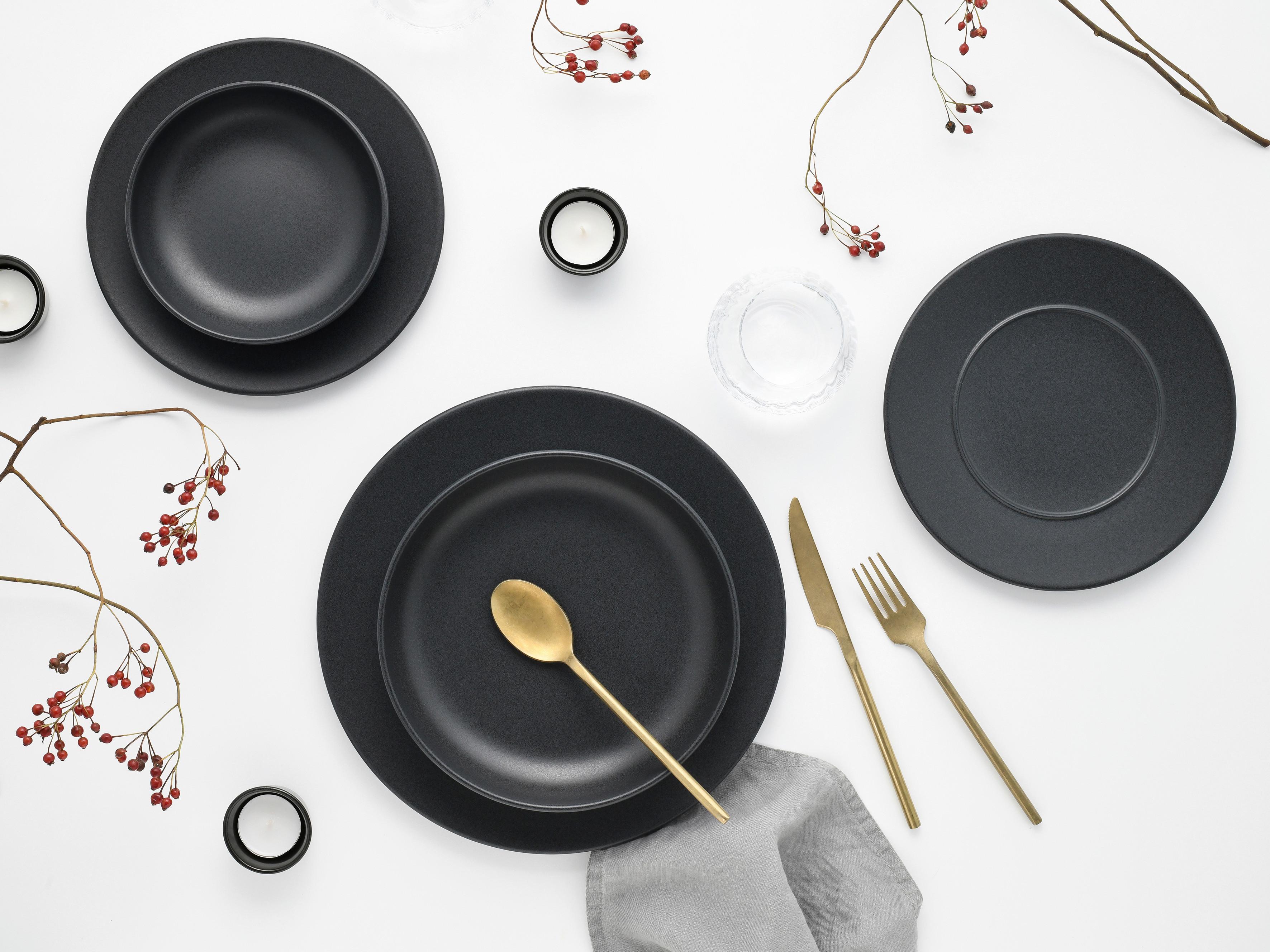 Jedilni Servis Unico Black, 8-Delni - črna, Basics, keramika - Creatable