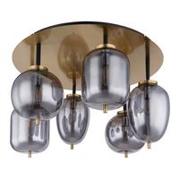 Deckenleuchte Blacky I max. 40 Watt - Messingfarben, Design, Glas/Metall (65/38cm) - Globo
