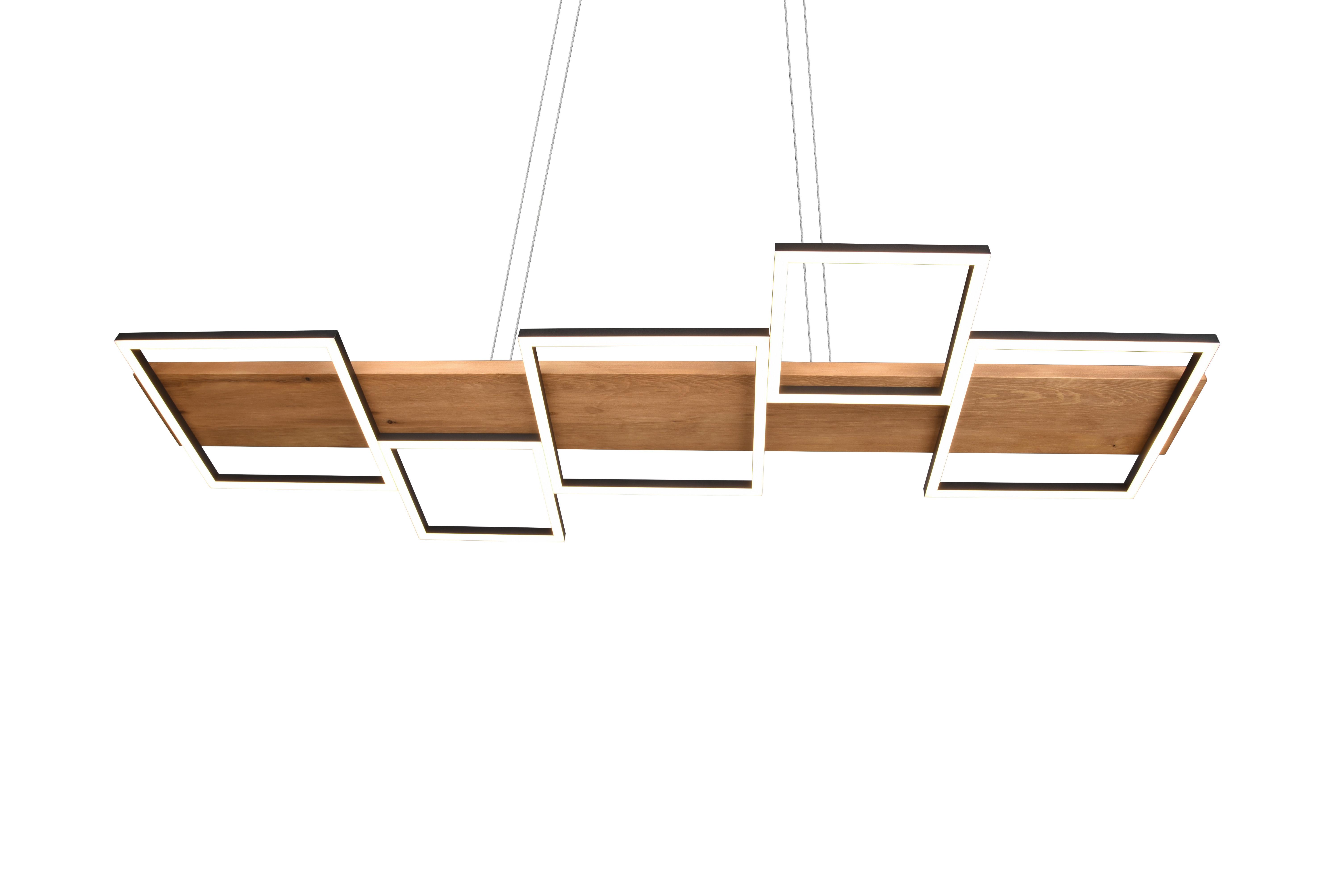 LED-Hängeleuchte Harper Braun/Schwarz max. 42 Watt - Schwarz/Braun, Natur, Holz/Metall (115/150cm) - Trio Leuchten