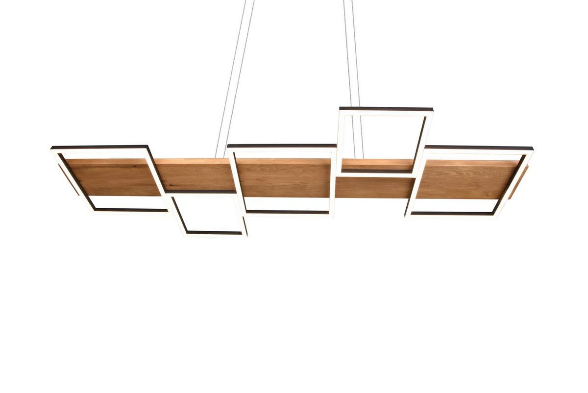 LED-Hängeleuchte Harper Braun/Schwarz max. 42 Watt - Schwarz/Braun, Natur, Holz/Metall (115/150cm) - Trio Leuchten