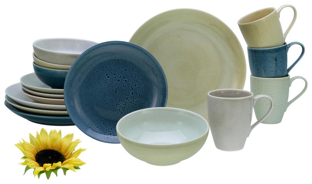 Kombinirani Servis Reactive Nordic, 16-Delni - večbarvno, Basics, keramika - Creatable