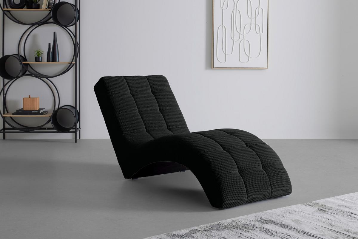 Fotoliu sezlong de relaxare LAGUNA - negru, Modern, textil (68/80/167cm) - Mömax