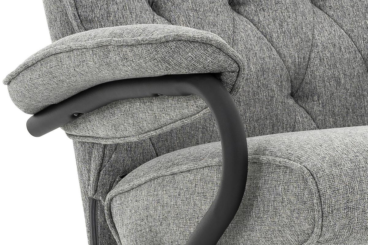 ZESTAW FOTELI RELAKSACYJNYCH TINA - czarny/szary, Modern, metal/tkanina (77,5/107/85cm) - MID.YOU