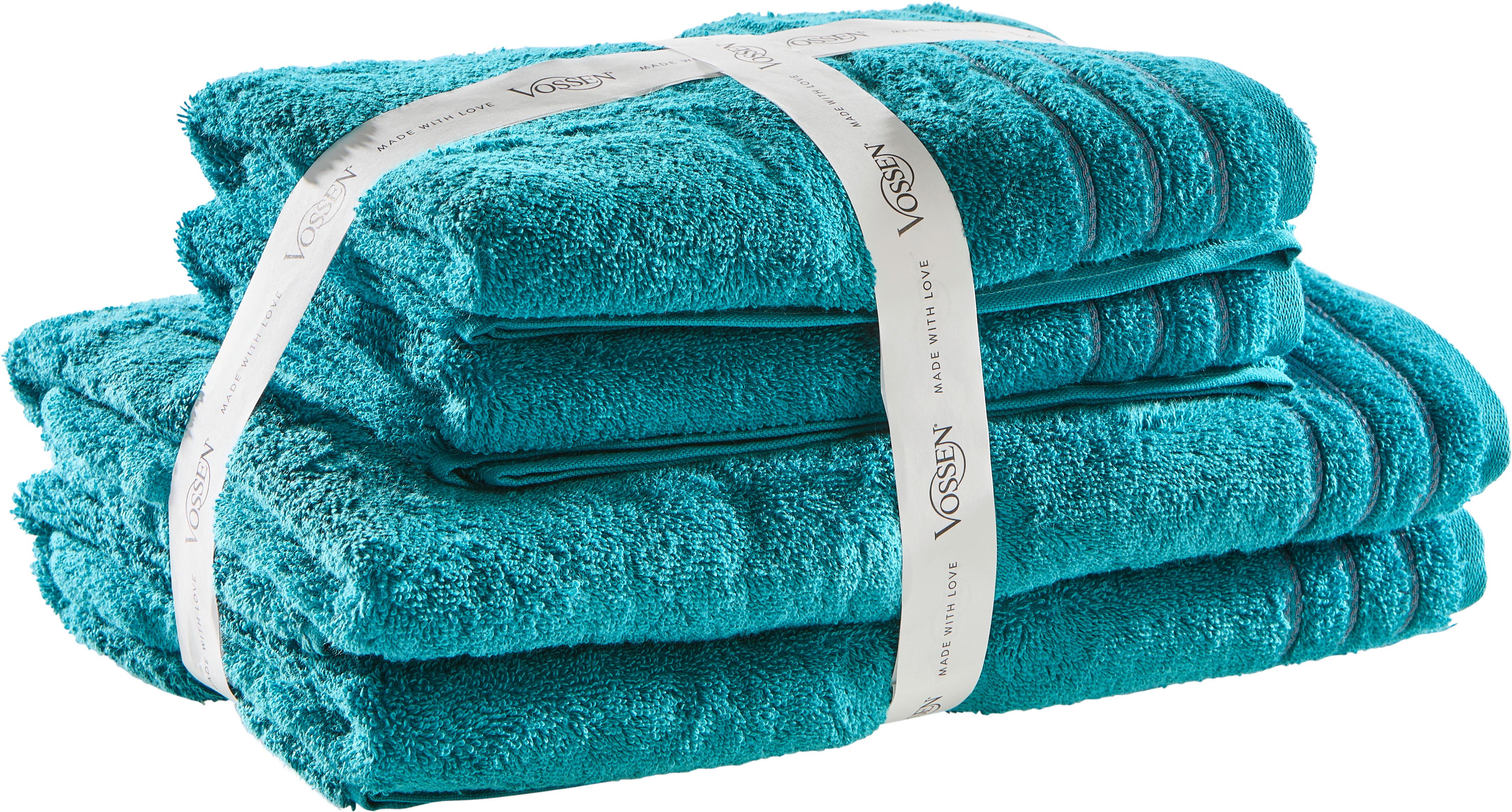 ZESTAW RĘCZNIKÓW FROTTE SET GROSSETTO - zielony, Basics, tkanina - Vossen