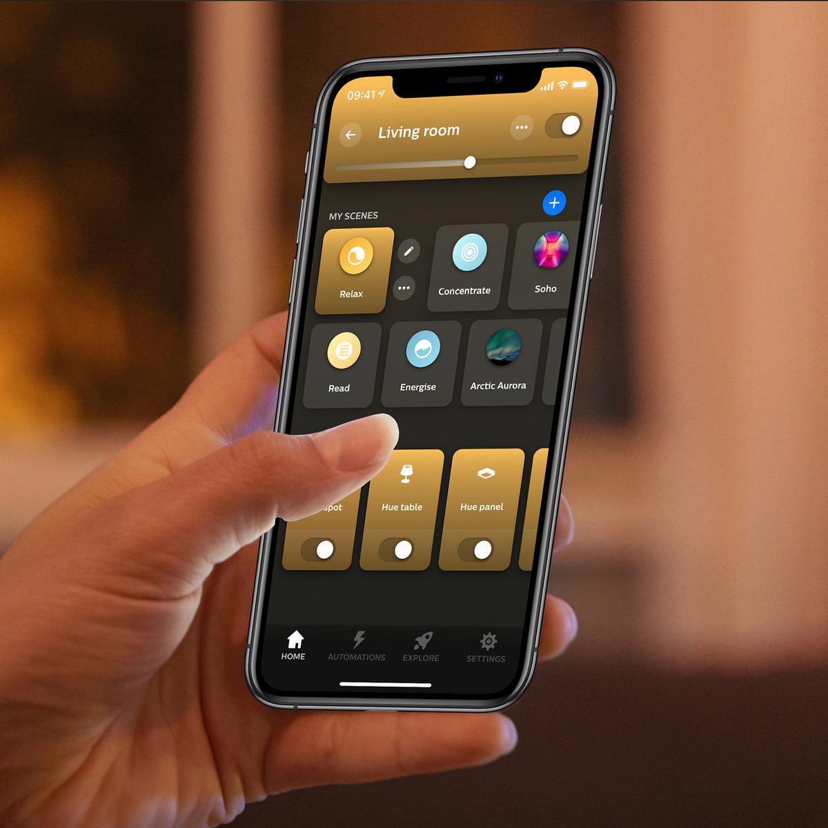 LAMPA SUFITOWA LED 32893800 AURELLE HUE RD - biały, Basics, metal (39,5/39,5/4,7cm) - Philips HUE