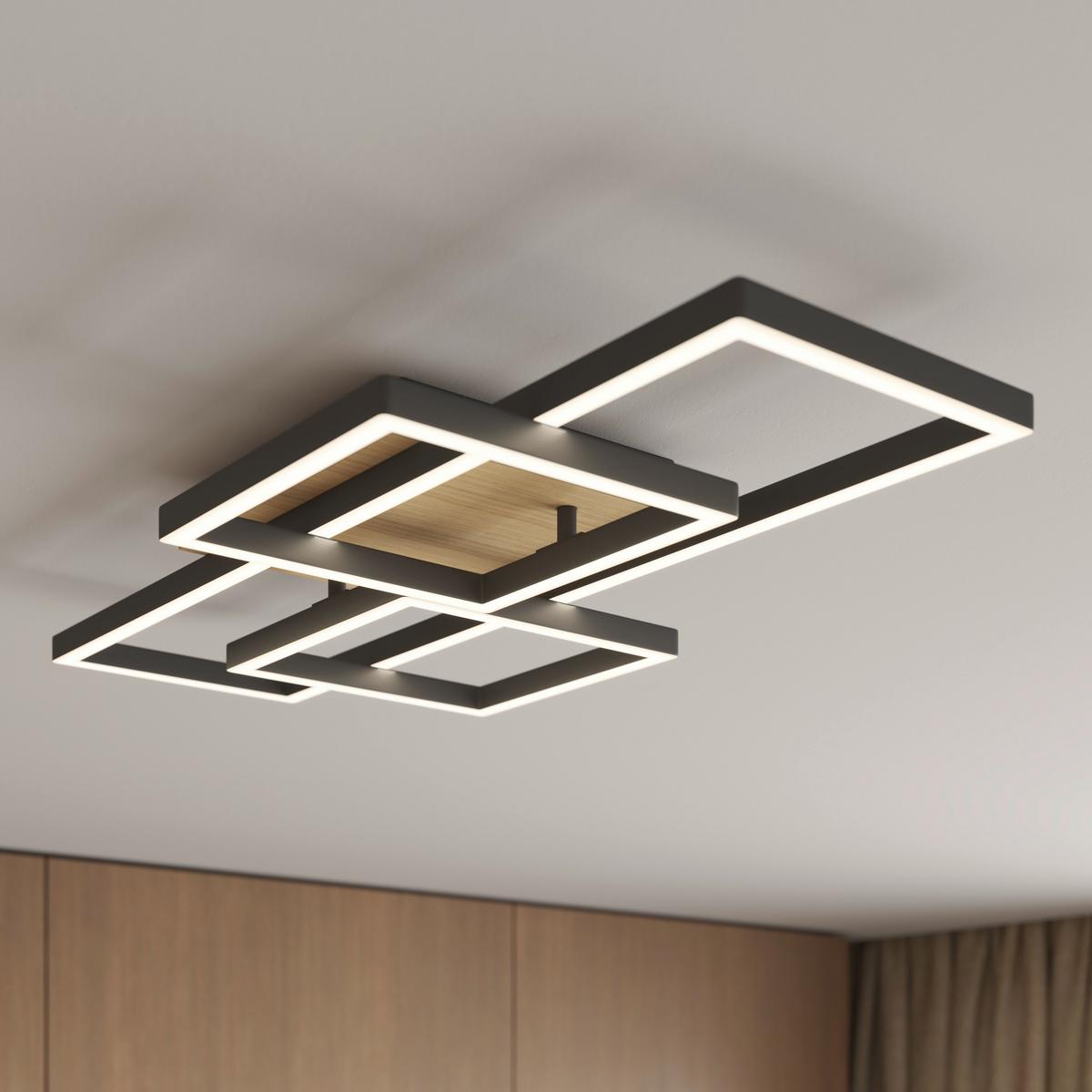 LAMPA SUFITOWA LED WORCESTER - brązowy, Basics, tworzywo sztuczne/metal (70/38/7,5cm) - Novel