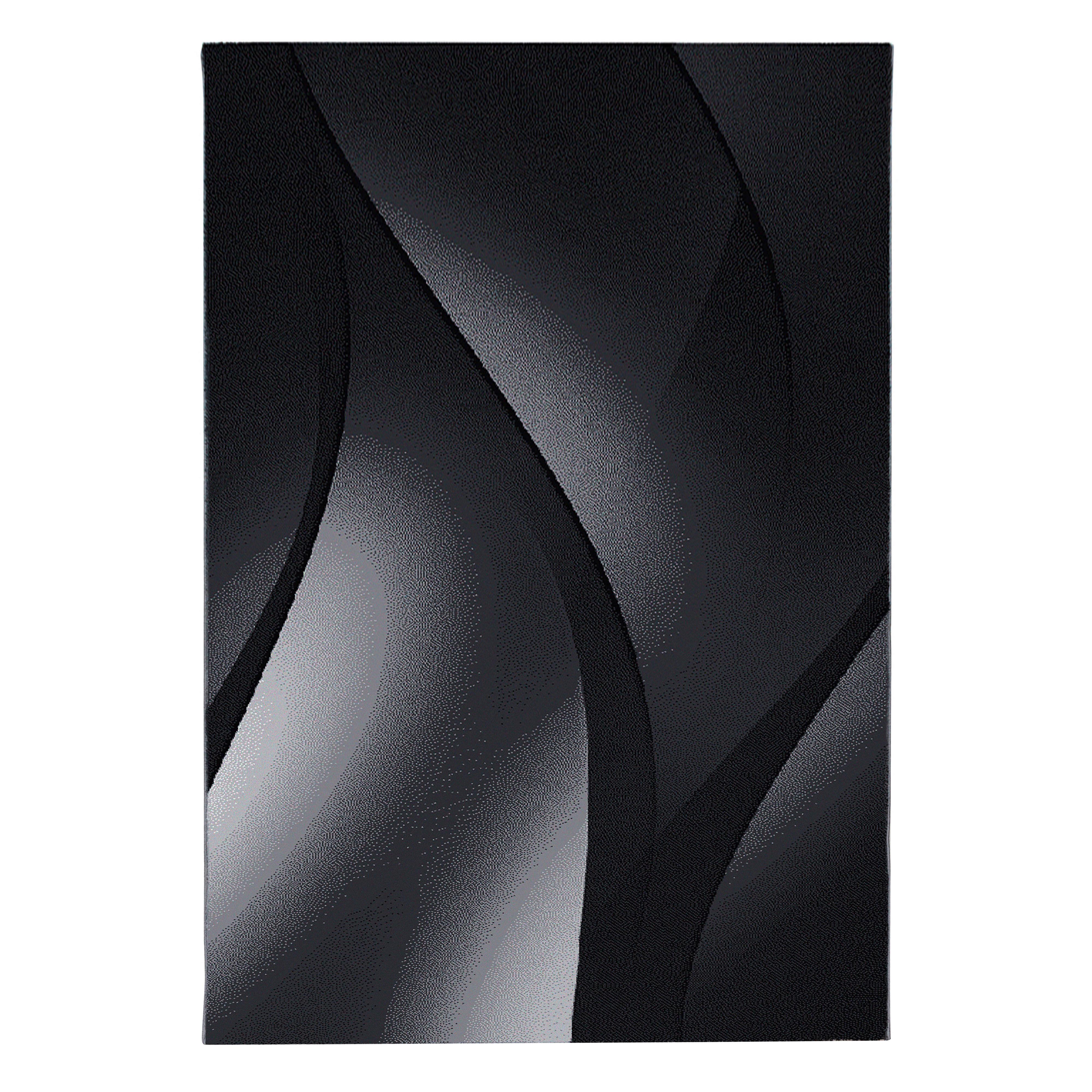 Webteppich Plus Schwarz ca. 140x200cm - Schwarz, Basics, Textil (140/200cm) - Novel
