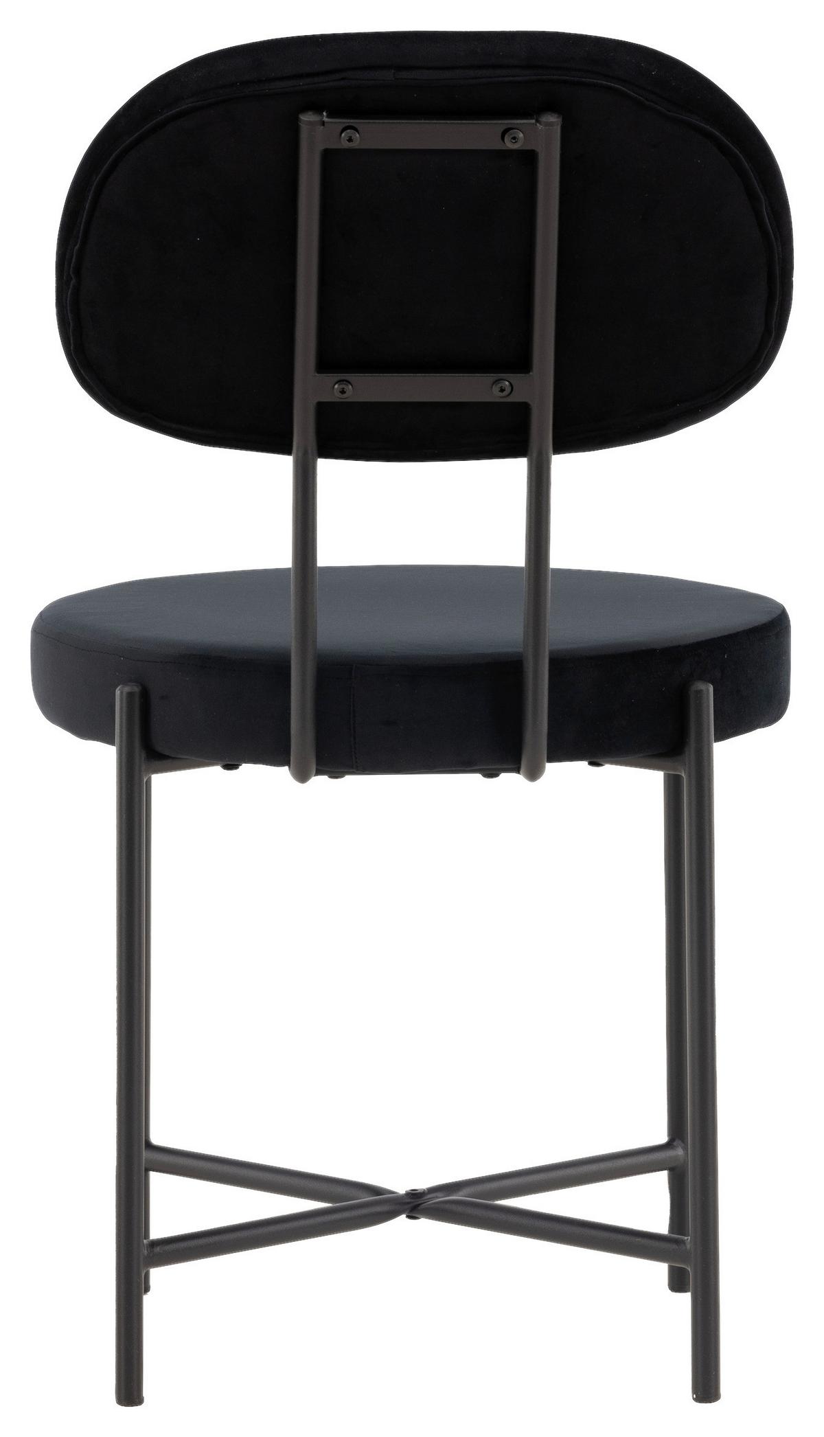 STUHL-SET STELLA - Schwarz, Design, Textil/Metall (50/89/60cm) - Livetastic