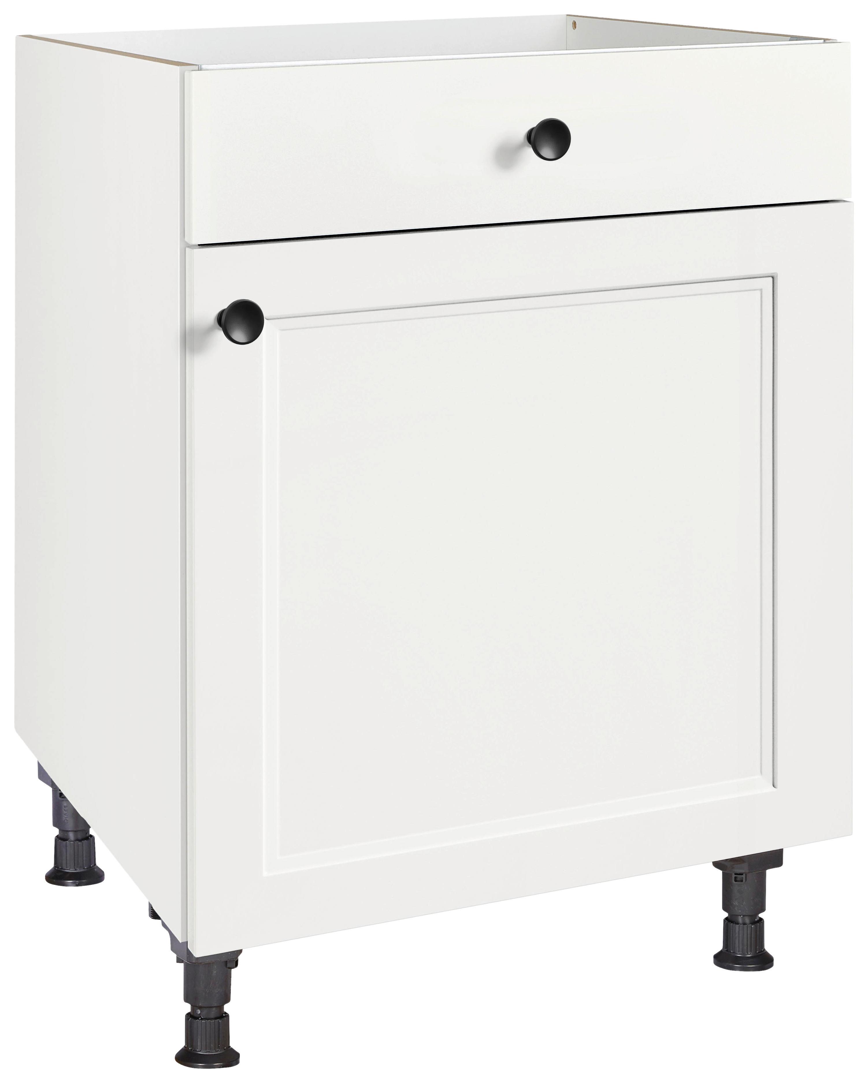 Kochfeldumbauschrank Cascada Weiß - Schwarz/Weiß, MODERN, Holzwerkstoff/Metall (60/87/56cm) - Nobilia