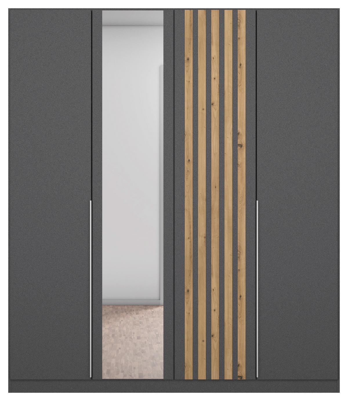 Ormar S Klasičnim Vratima Lamella - siva/hrast Artisan, Moderno, drvni materijal/metal (181/210/54cm) - Modern Living