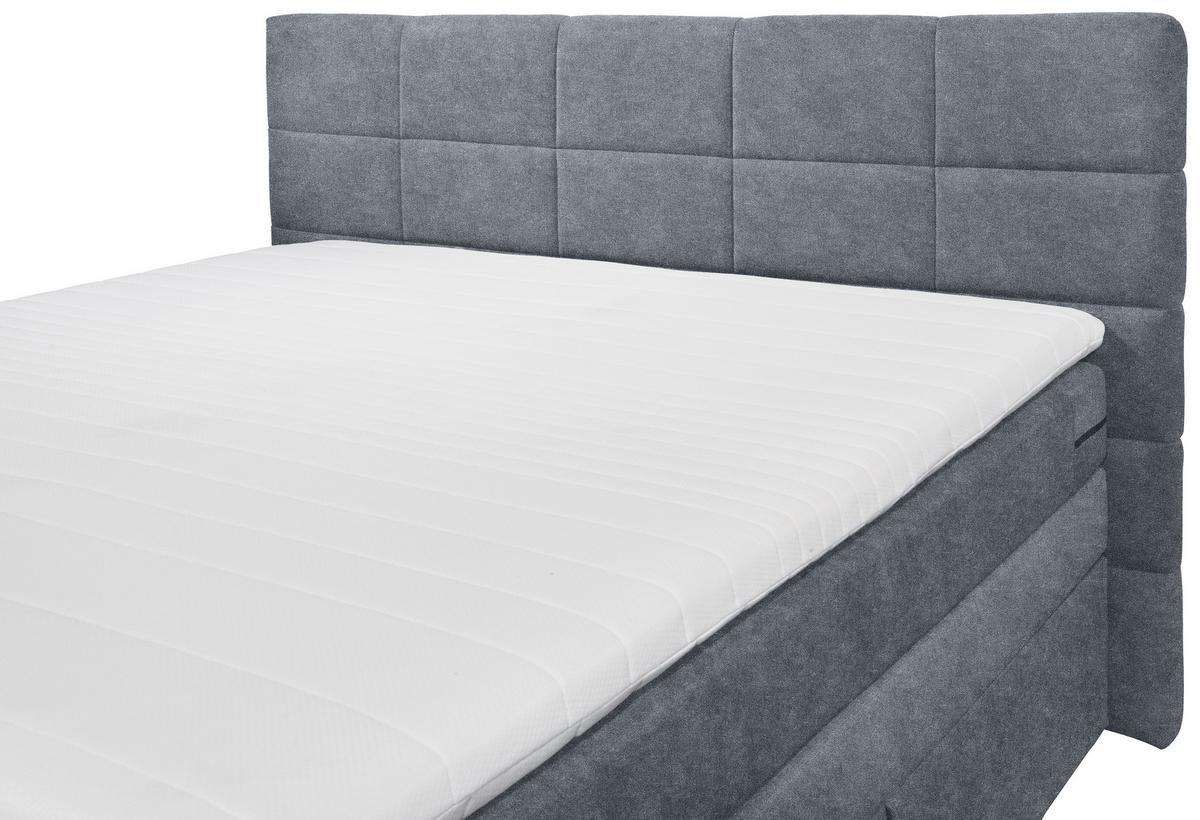 Boxspringbett Tacoma 3 inkl. Topper ca. 180x200cm Anthrazit - Anthrazit, KONVENTIONELL, Kunststoff/Textil (180/200cm) - MID.YOU