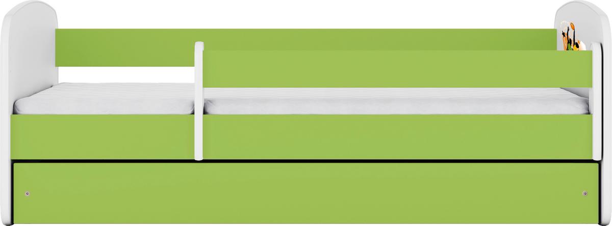 Otroška Postelja Babydreams, Bela, Zelena, 80x160cm - zelena/bela, Moderno, tekstil/leseni material (80/160cm) - MID.YOU