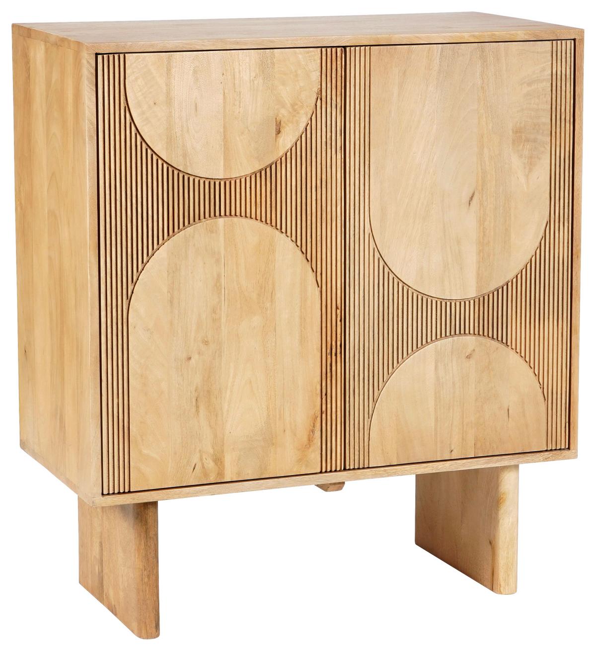 Kommode Curve in Eichefarben - Eichefarben, MODERN, Holz/Holzwerkstoff (80/90/40cm) - Zandiara