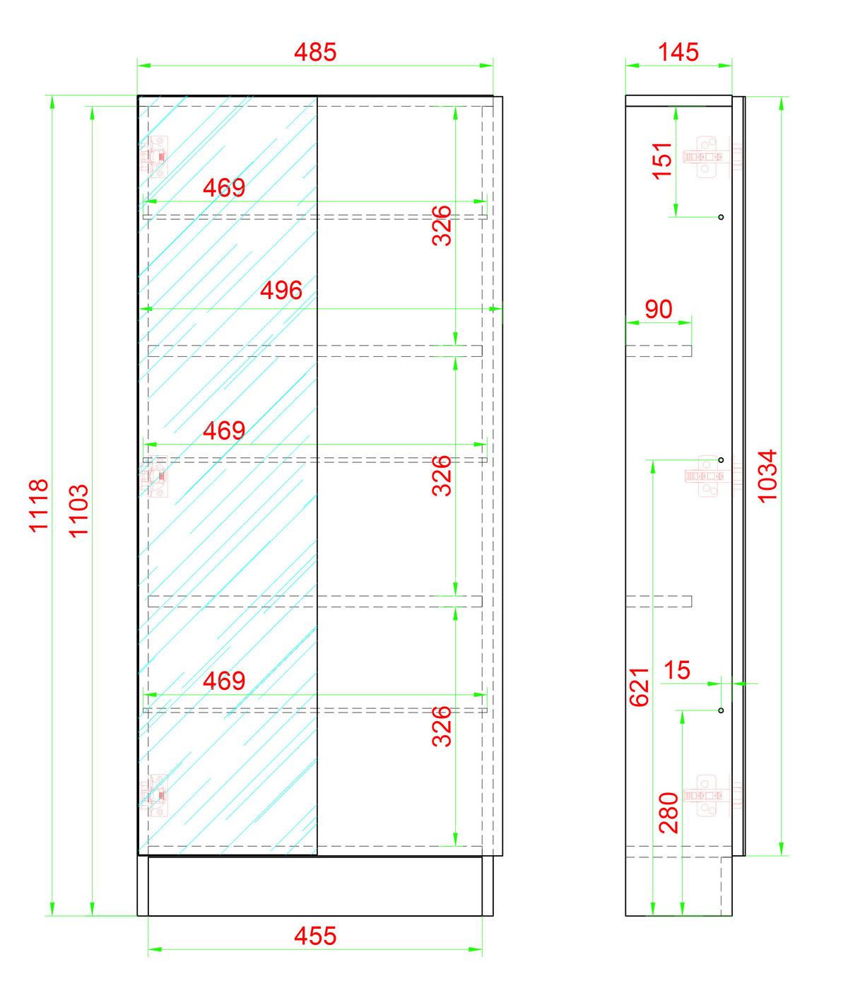 Schuhschrank FULISA Weiß ca. 50x180x17 cm - Weiß, Design, Holzwerkstoff (50/180/17cm) - MID.YOU