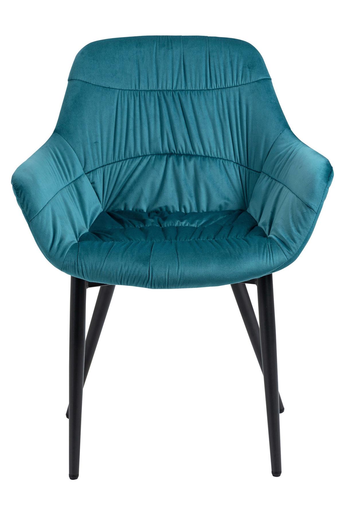 Naslanjač Samt, Turkizna - turkizna/črna, Moderno, kovina/tekstil (63/81,5/61cm) - Livetastic