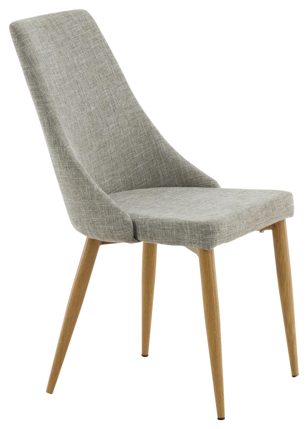 STUHL-SET LEONE - Beige/Hellgrau, Design, Textil/Metall (46.5/91/63cm) - Livetastic