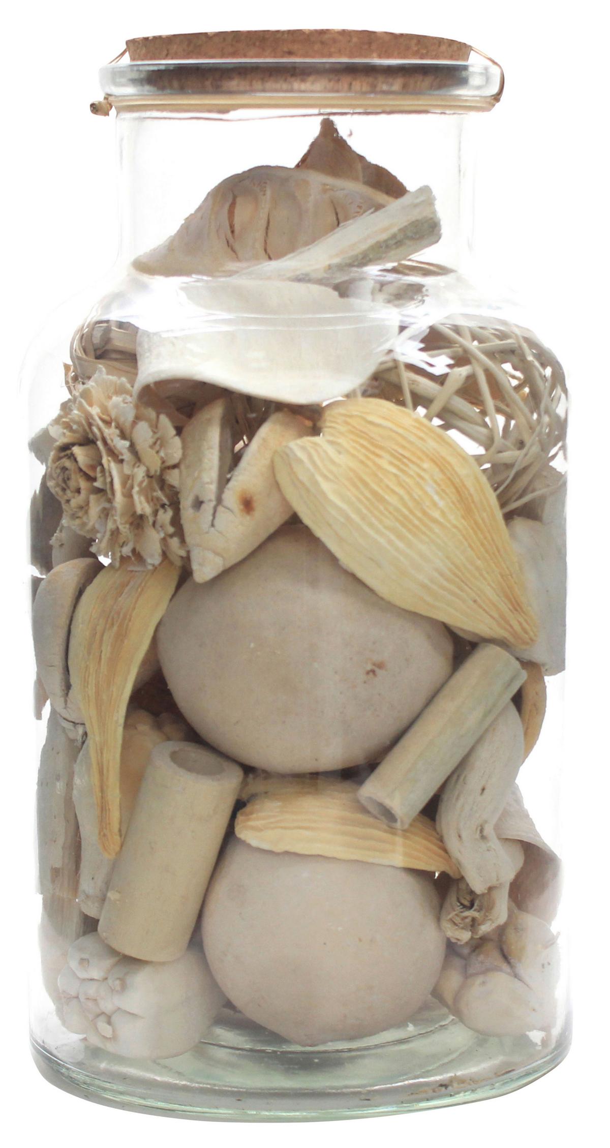 DEKOFLASCHE FLORA - Naturfarben, Lifestyle, Glas/Naturmaterialien (14/27/14cm) - Kayoom