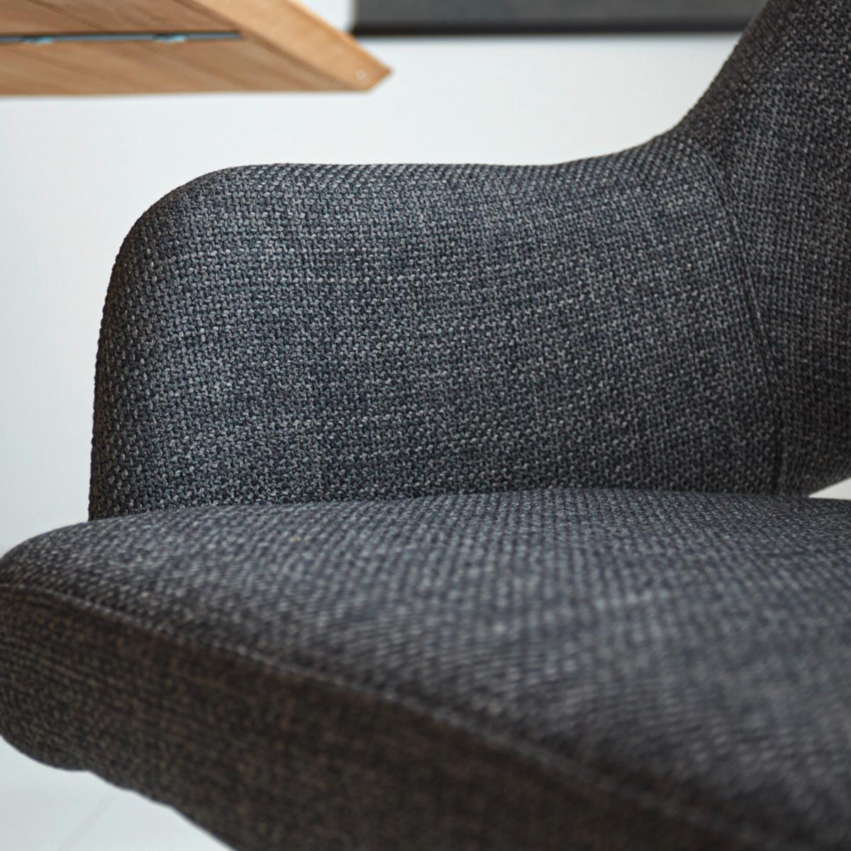 Stuhl Asher Anthrazit - Anthrazit/Schwarz, MODERN, Textil/Metall (54,5/85/61,5cm) - MID.YOU