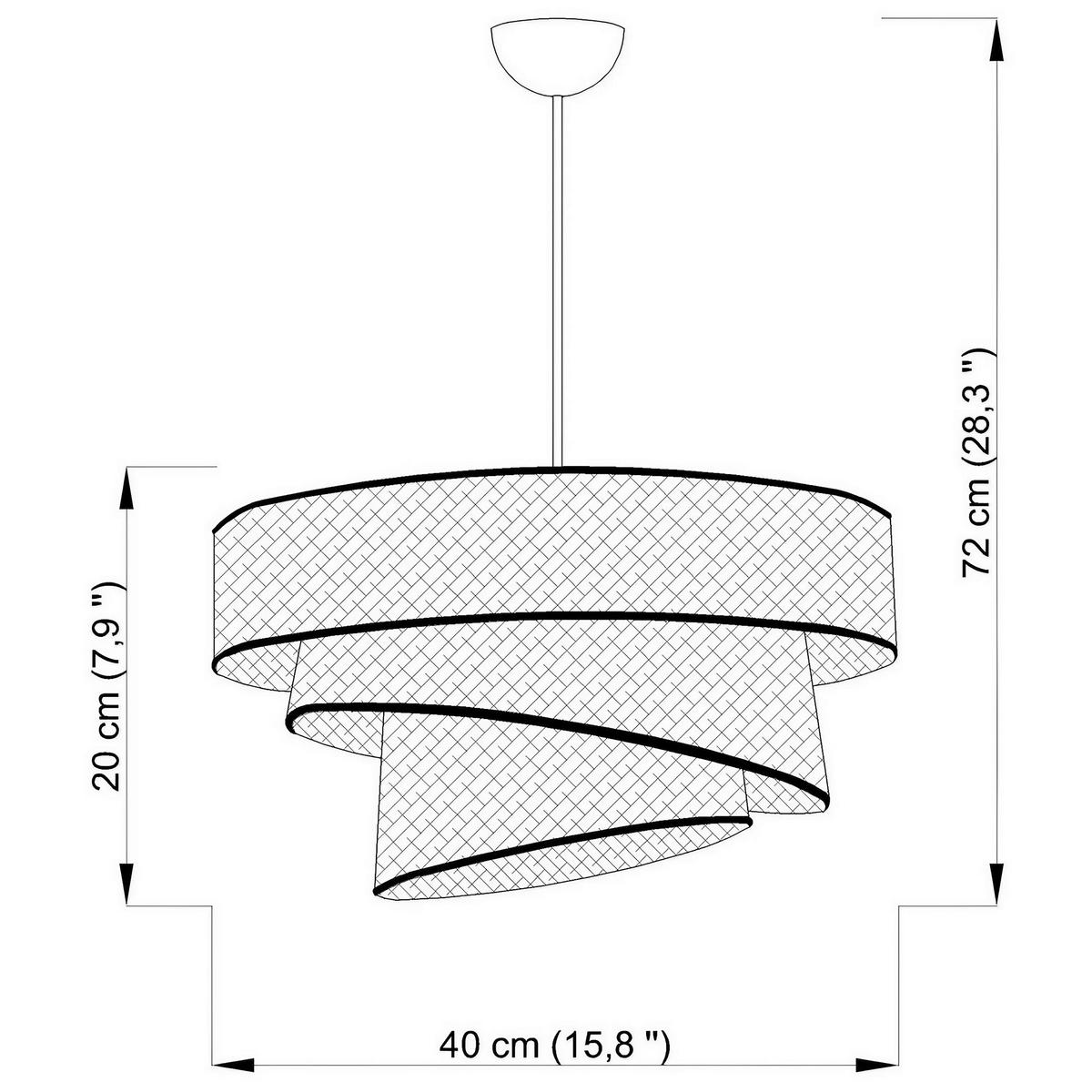 LAMPA WISZĄCA COUPER HAZERAN - CREAM - kremowy, Design, metal/tkanina (40/72cm) - P & B