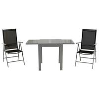 Vrtni Set Amalfi, 3-Delno, Črna - srebrne barve, Moderno, kovina/tekstil - Gardenson