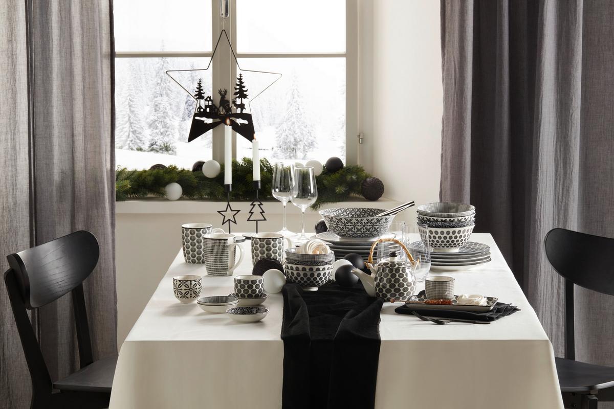 Desszertes Tányér Shiva - fekete/fehér, Lifestyle, kerámia (21cm) - Modern Living