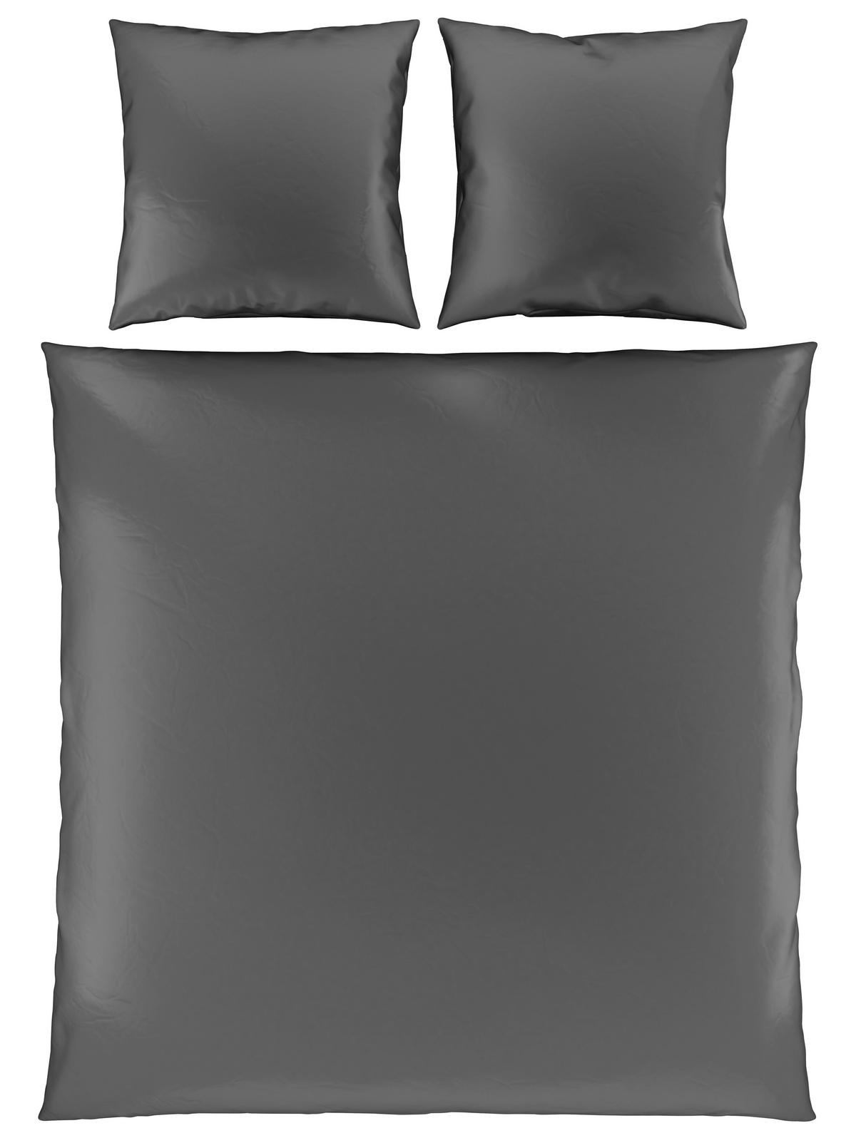 Bettwäsche Alex Uni XXL ca. 200x220cm - Schieferfarben, MODERN, Textil (200/220cm) - Premium Living
