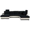 Sedežna Garnitura Seaside, Z Ležiščem, Predalom, Oblika U - barve kroma/črna, Konvencionalno, kovina/tekstil (165/334/218cm) - Premium Living