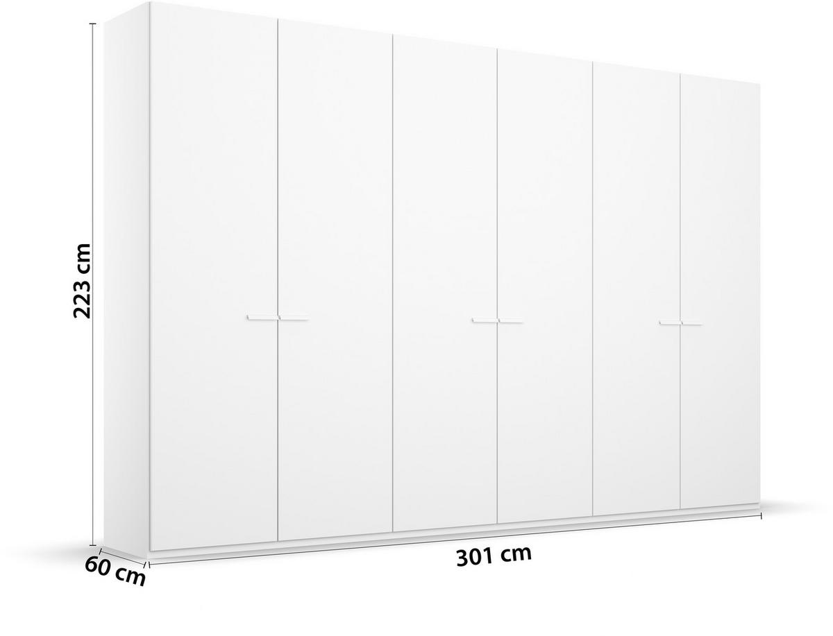 Omara S Klasičnimi Vrati Skat Classic, Bela - bela, Trend, kovina/leseni material (301/223/60cm) - Novel